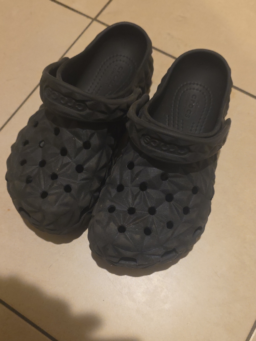 CROCS Kids Black Textured Clog Sandals